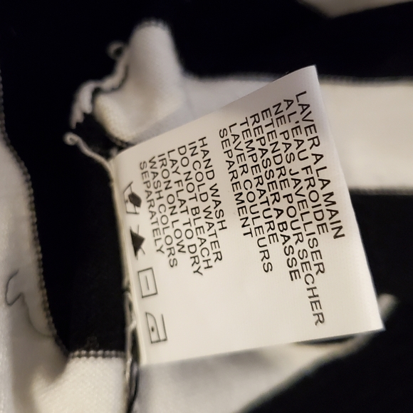 CONRAD C | Women's black and white striped pullover sweater dress. Size large. - Picture 7 of 7